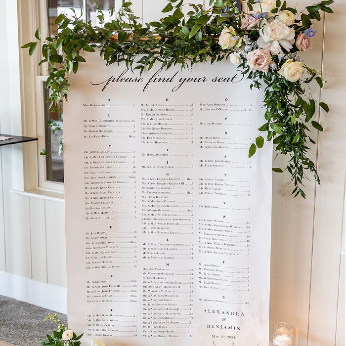 Seating Chart by Happy Frog Ink. Photo by shoreshotzweddings